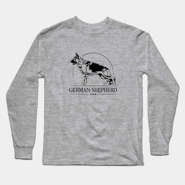 Proud K9 German Shepherd Dog portrait Long Sleeve T-Shirt by wilsigns